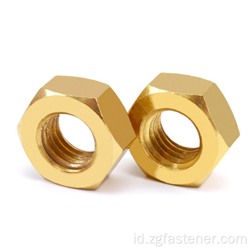 M10 Kacang Hexagon Brass Hex Nuts